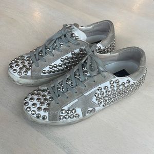 Silver Studded Golden Goose Sneakers